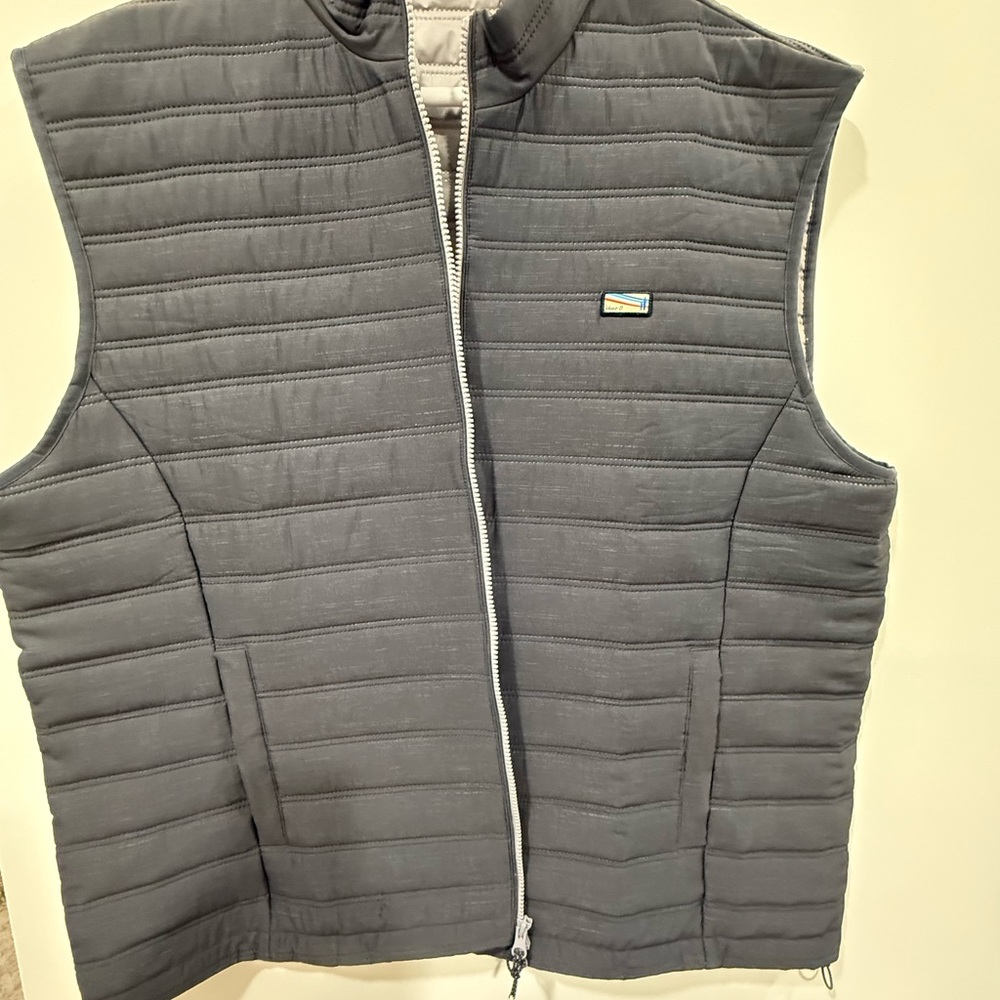 Blue Quilted Vest with Logo